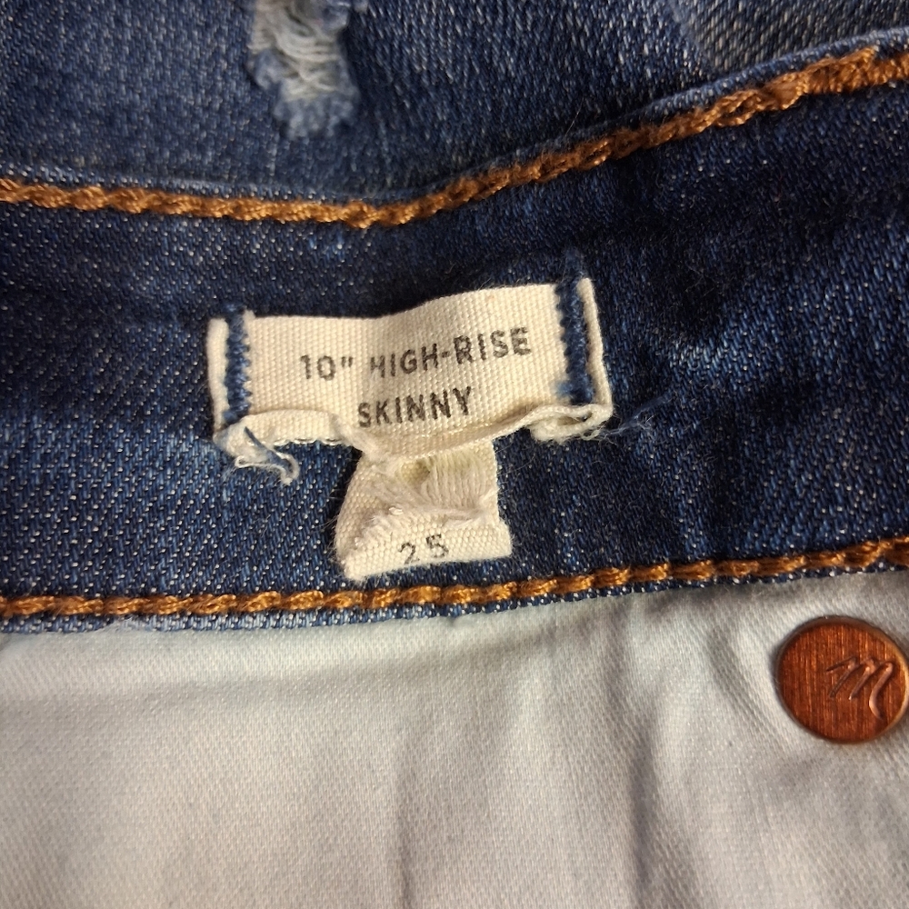 Madewell High Rise Distressed Blue Jeans Size 25 - Picture 13 of 17